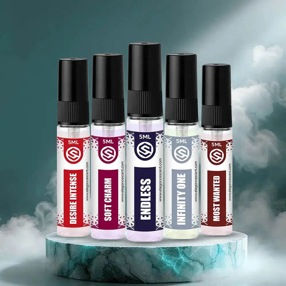 Men Tester Perfume 5ml Pack of 5 – Endless, Most Wanted, Soft Charm, Infinity One & Desire Intense | Long-Lasting Masculine Fragrances